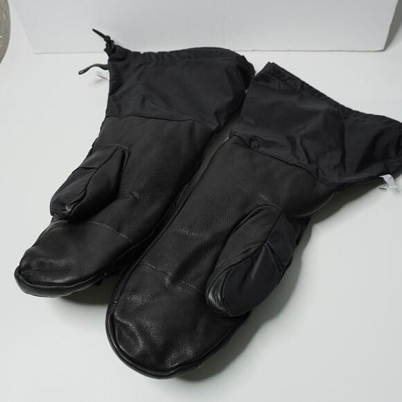 Vintage Leather* Nylon Gloves Mittens USA Made Motorcycle Snowmobile Mens XL VTG - Picture 3 of 8